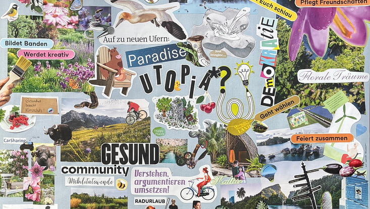 Selbstgestaltes Poster von der Seminarfahrt der FÖJlerinnen